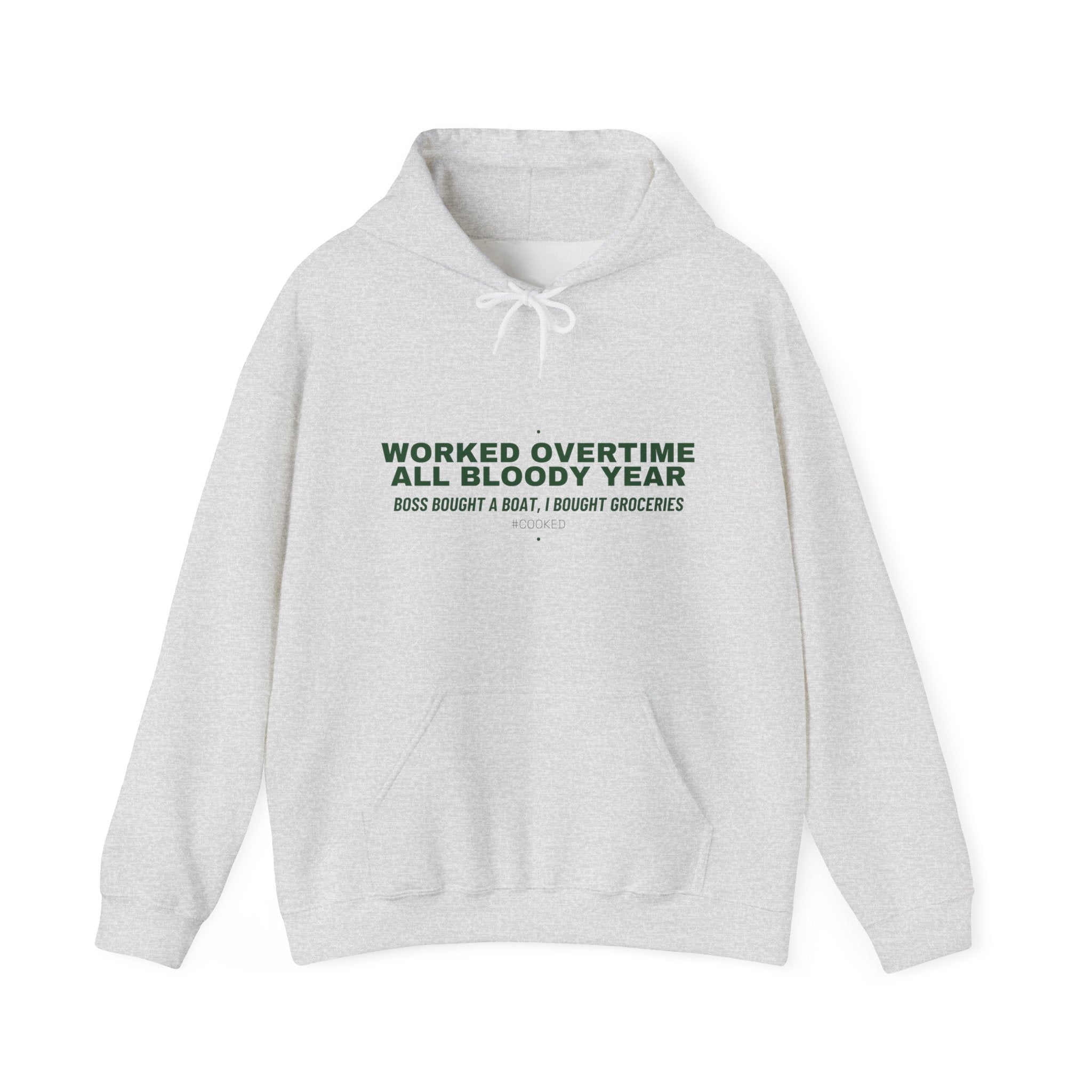 Worked Overtime All Bloody Year - Trendy Teez Funny Hoodie mockup