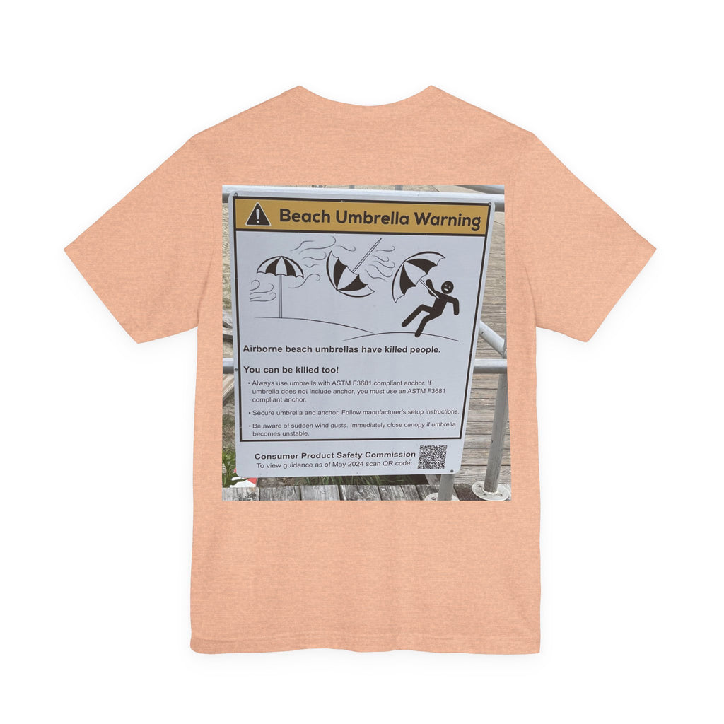 Flying Beach Umbrellas (Ocean City, Nj) — Hard Tee (Back Print)