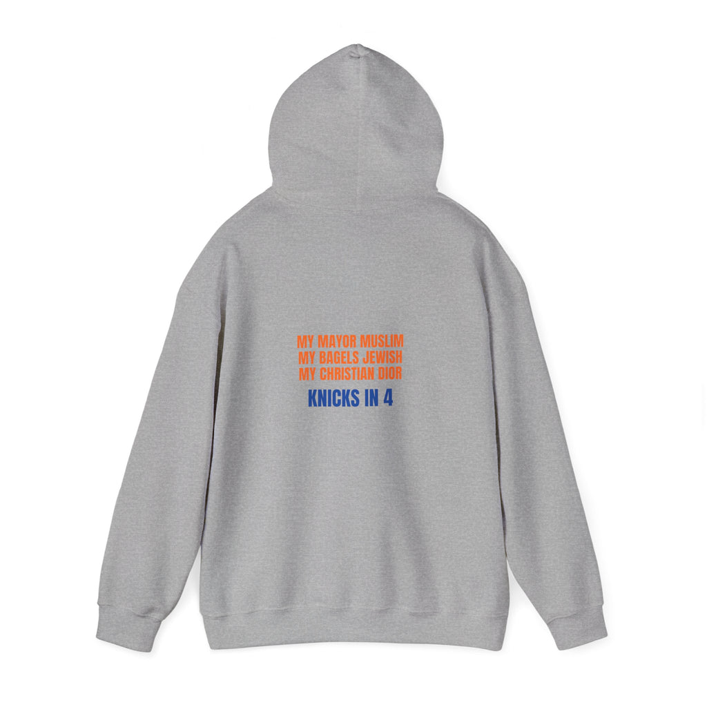Knicks In 4 Liberty Ball - Trendy Teez Hoodie (Graphic Front + Text Back) mockup